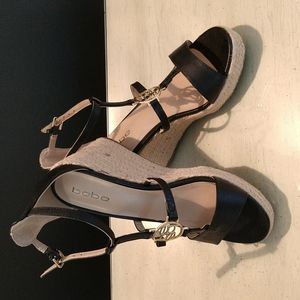 Bebe black wedge
